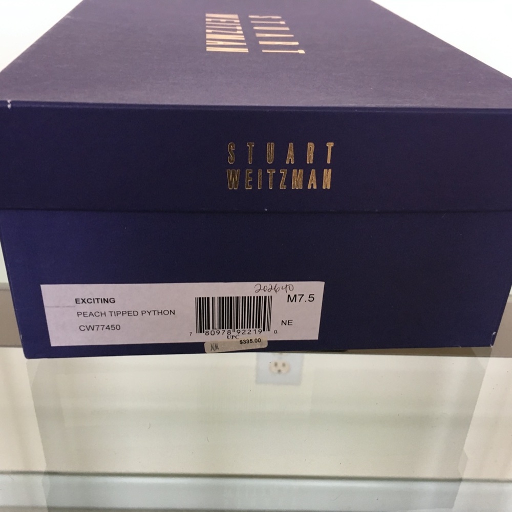 Stuart Weitzman Peach Tipped Python Sandals 7.5 - image 2